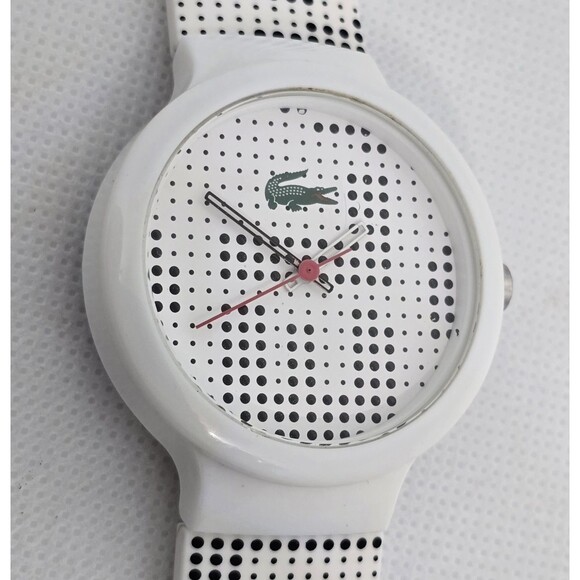 Women\'s Lacoste Trendy White Black Dots Poly Band Watch LC.46.1.29.2224 12 main image 9